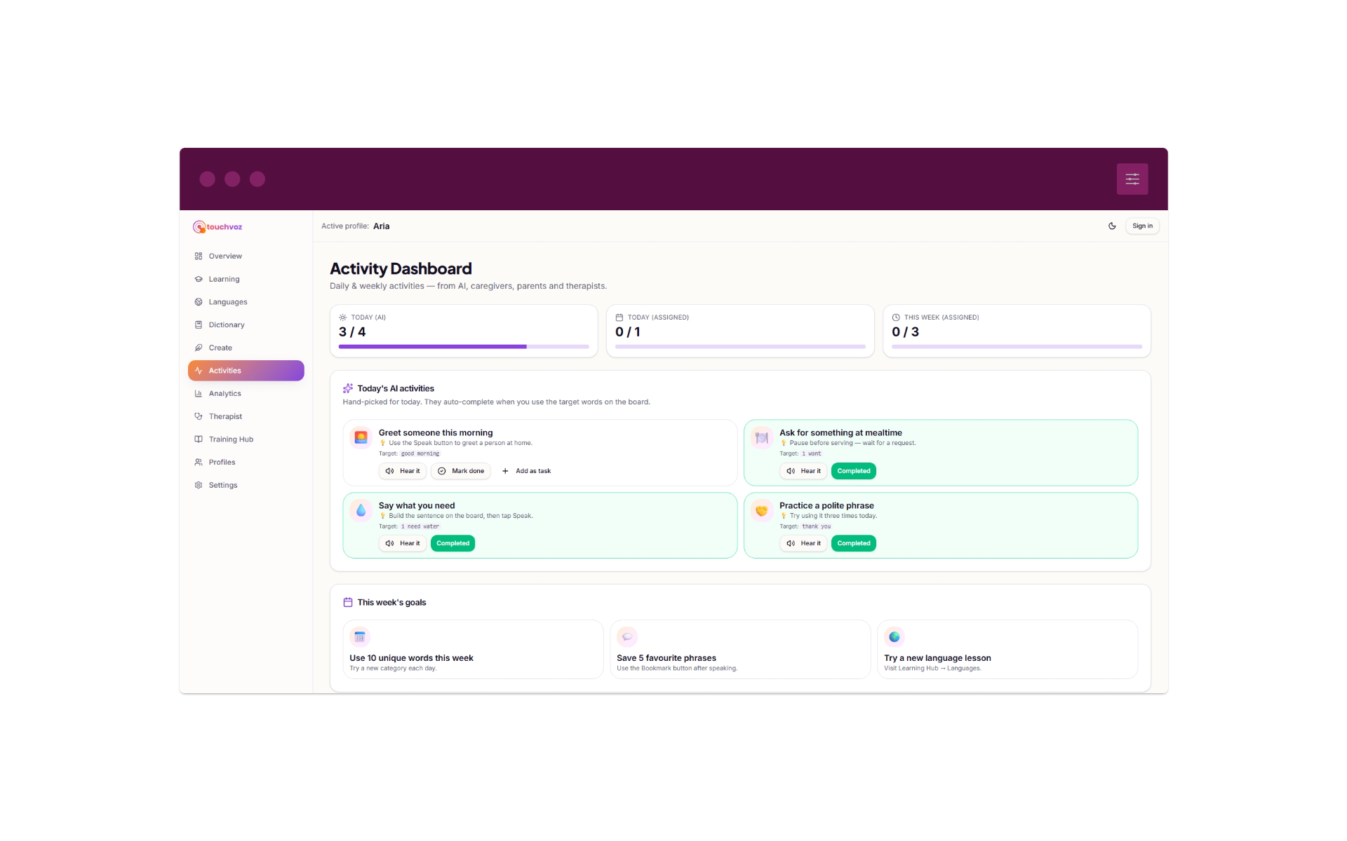 AI-picked activities for every day.